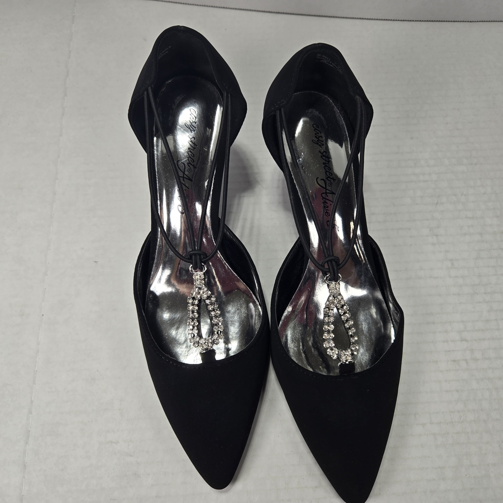 Easy Street Alive 5 Moonlight Heels Rhinestone Accents Women's Size 7 Extra Wide - Picture 3 of 14